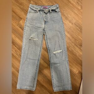 edikted ripped fold over jeans